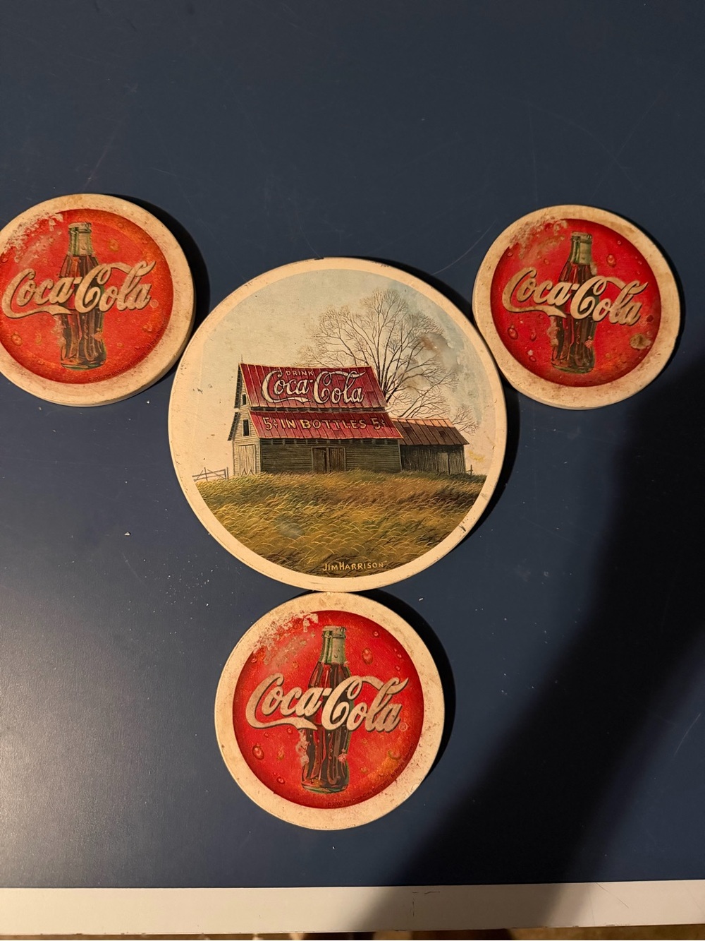 Vintage Lot of 4 Coca Cola Coasters